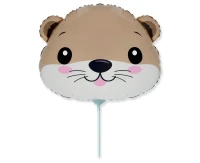 Foil balloon 14" FX - Otter (head),  unpacked (flat)