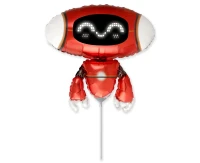 Foil balloon 14" FX - Robot Red,  unpacked (flat)