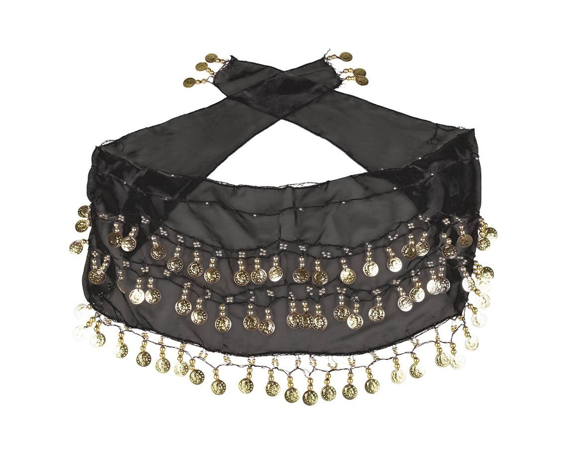 Gypsy Costume Set (black headband, 2 bracelets, belt)