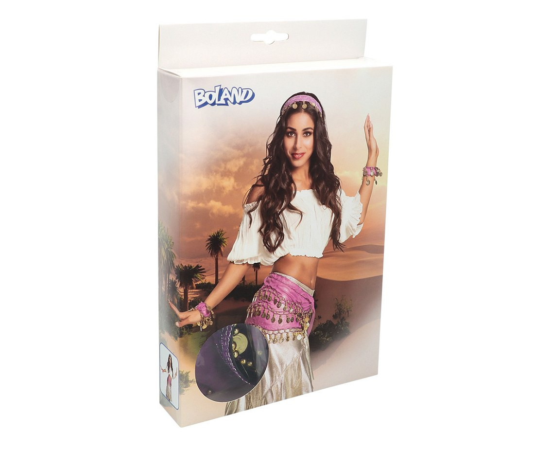 Gypsy Costume Set (purple headband, 2 bracelets, belt)