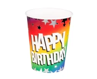 Paper cups 'Rainbow Happy Birthday', 250 ml, 10 pcs.