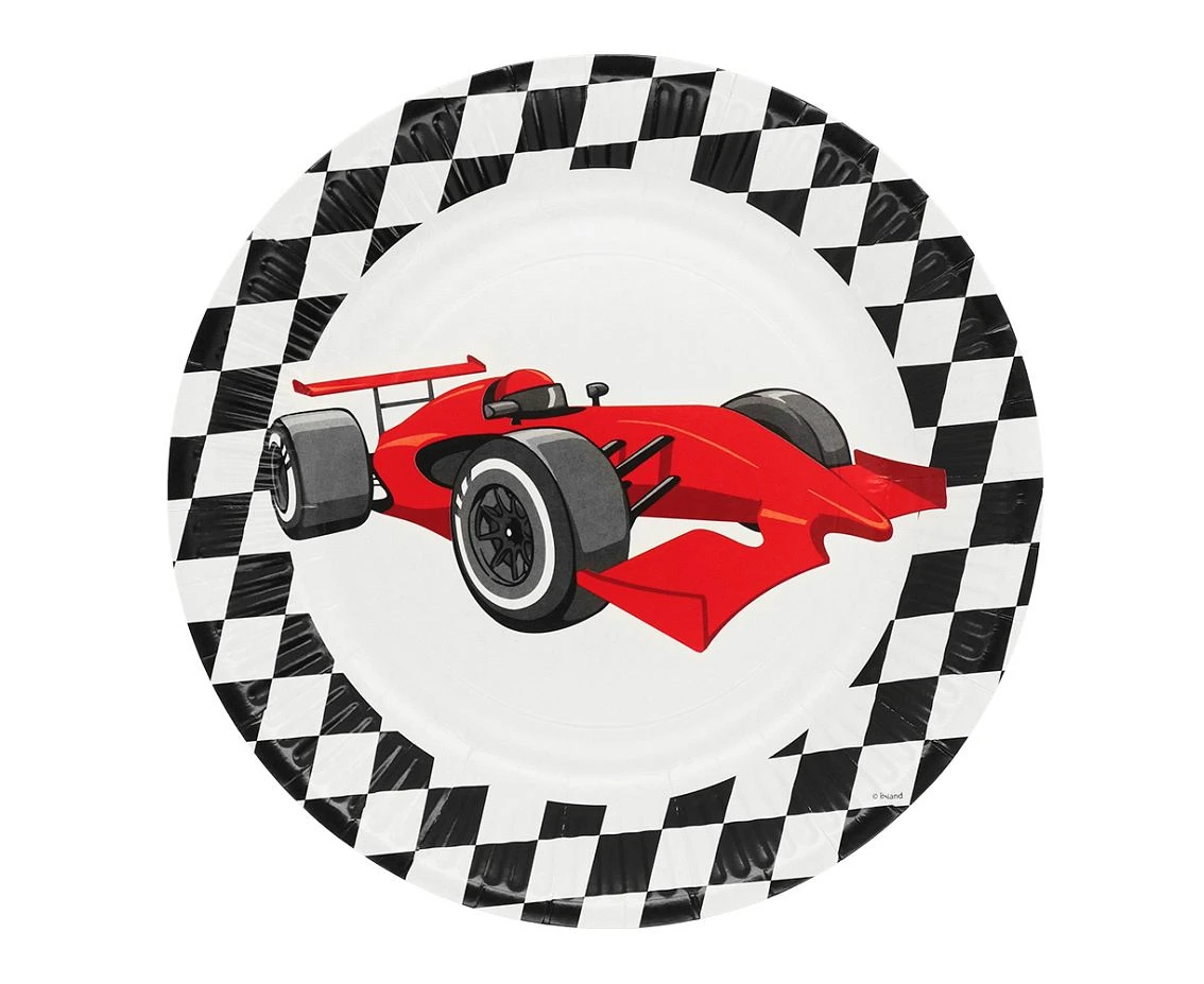 Racing paper plates, 23 cm, 8 pcs.