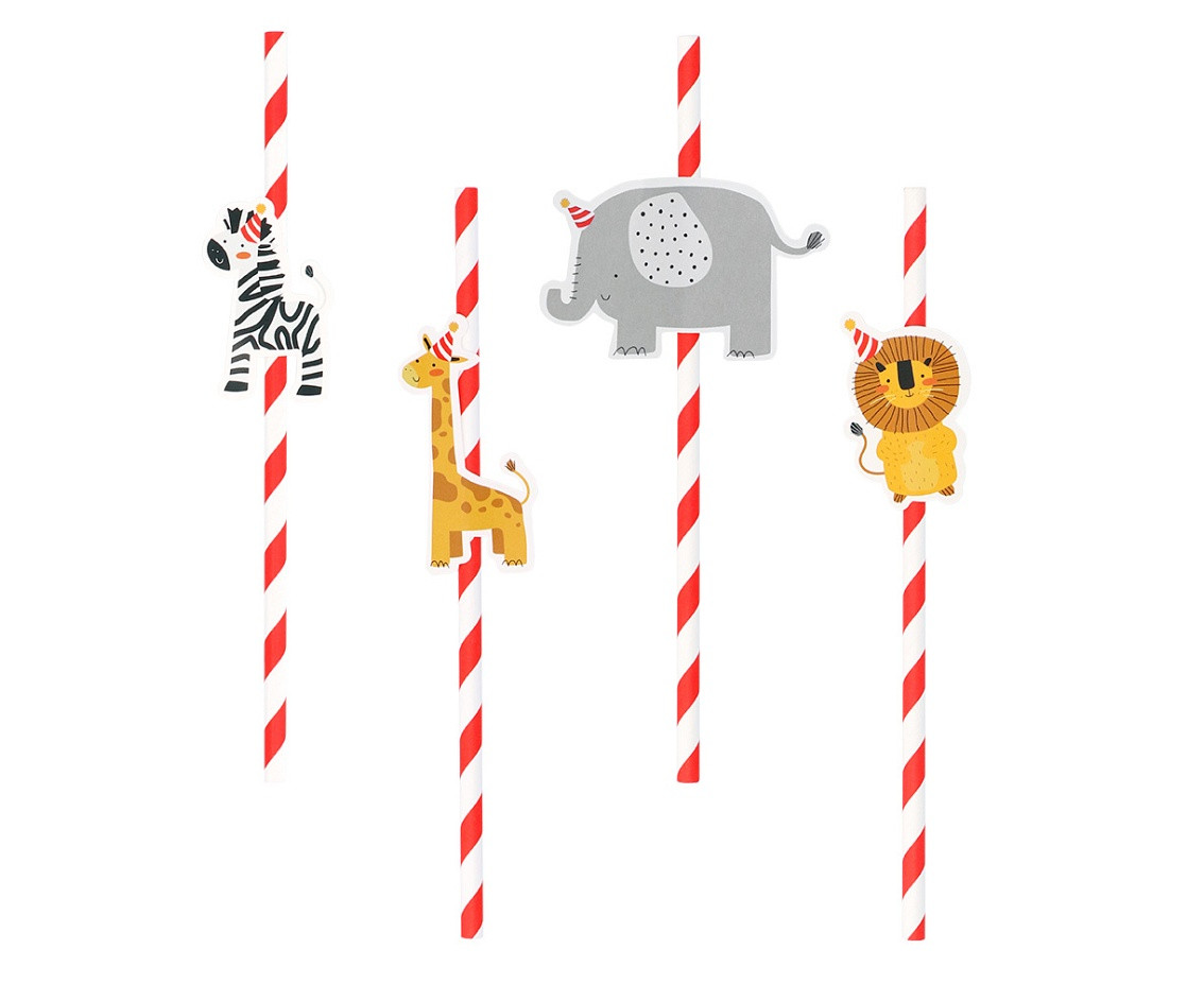 Safari paper straws, 20 cm