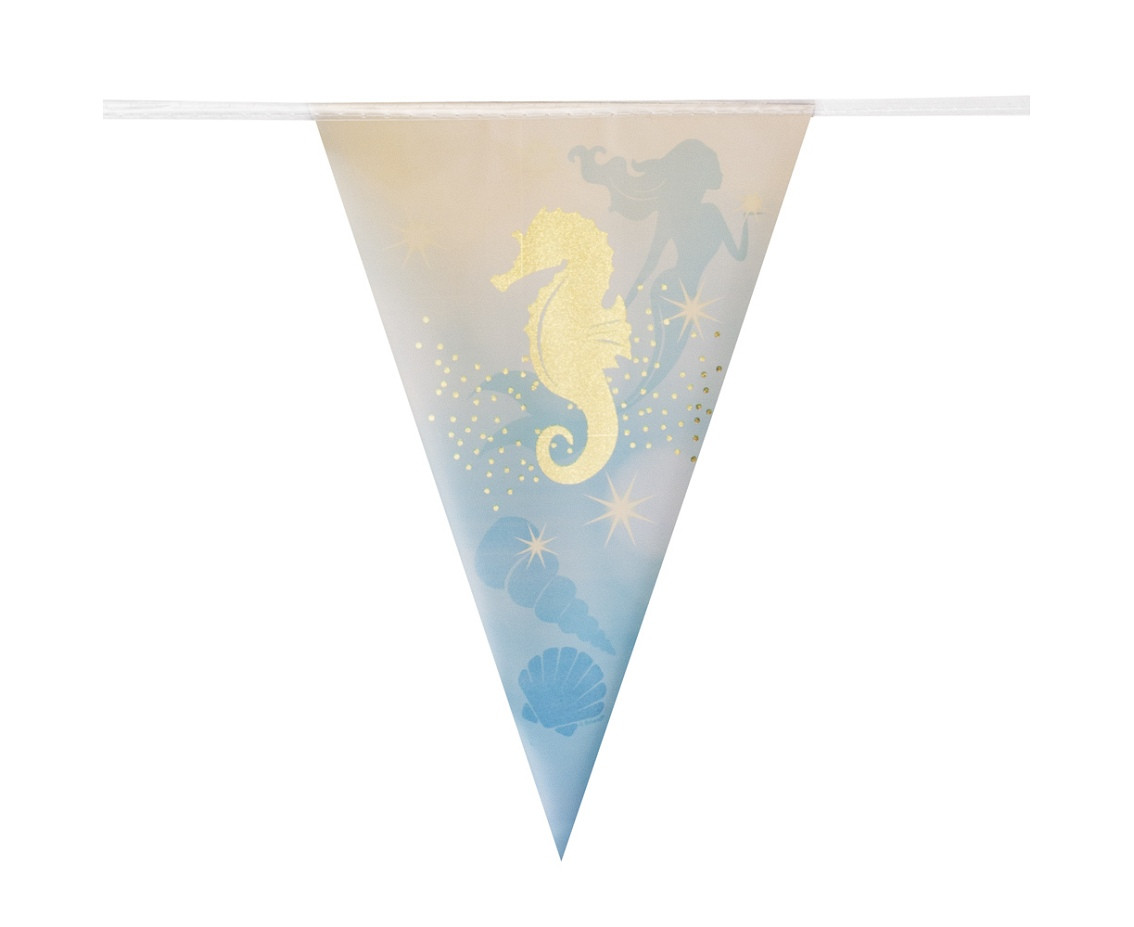 Mermaid flag foil garland, 30 x 20 cm, 4 m