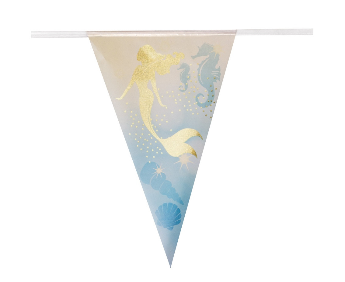 Mermaid flag foil garland, 30 x 20 cm, 4 m