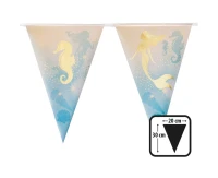 Mermaid flag foil garland, 30 x 20 cm, 4 m