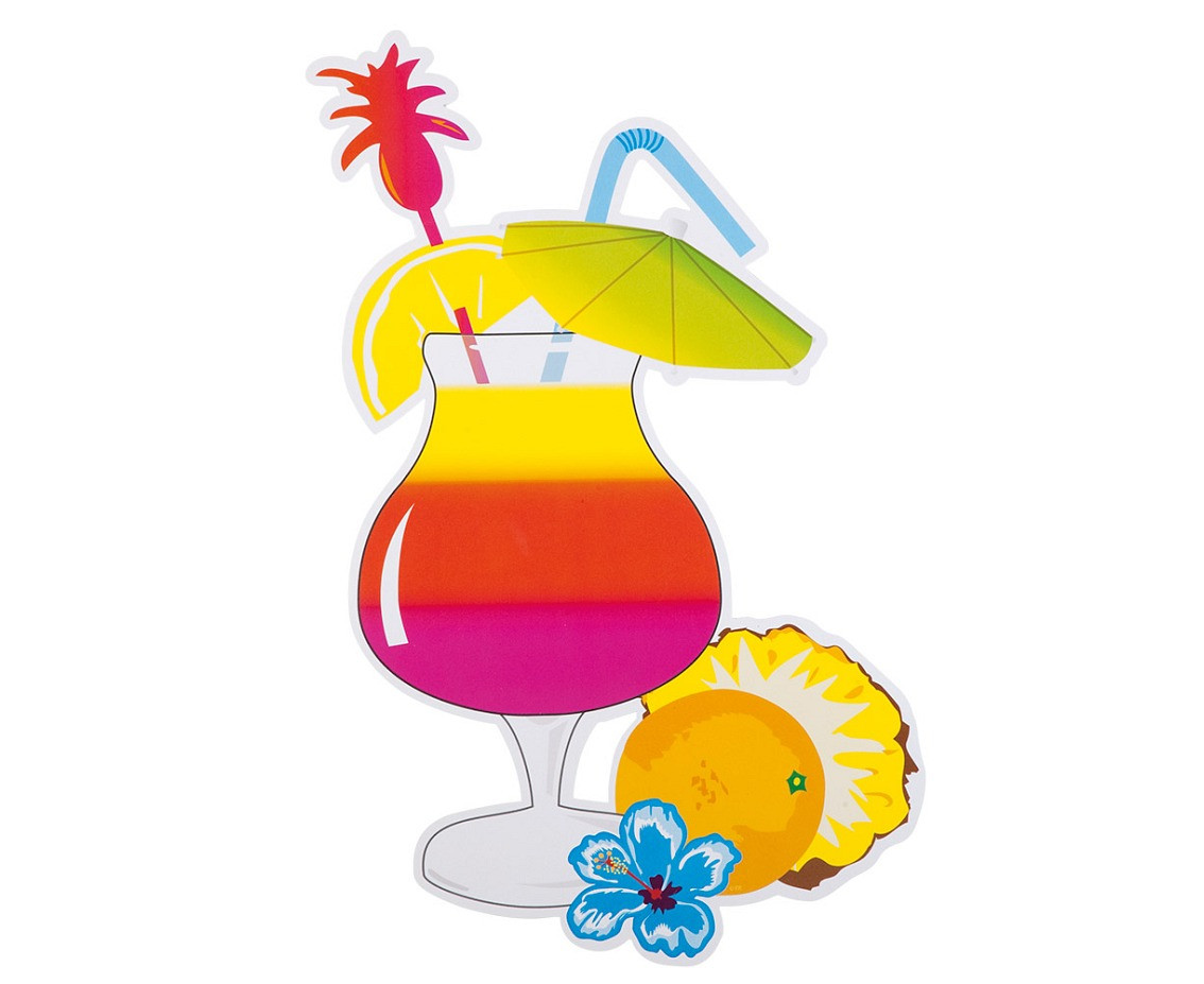 Hawaiian Party wall decoration, 4 pcs, 73 cm