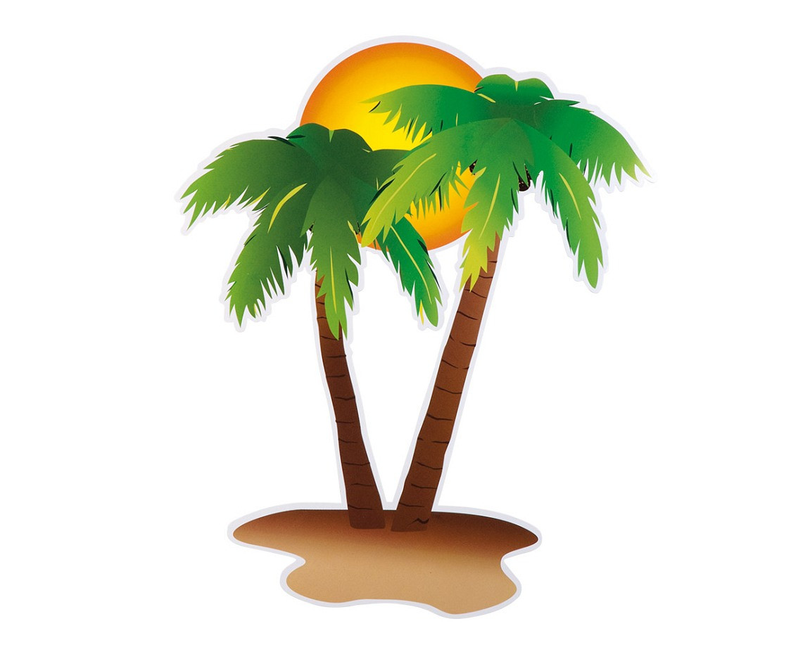 Hawaiian Party wall decoration, 4 pcs, 73 cm