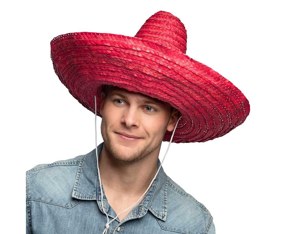Sombrero hat, red, 49 cm