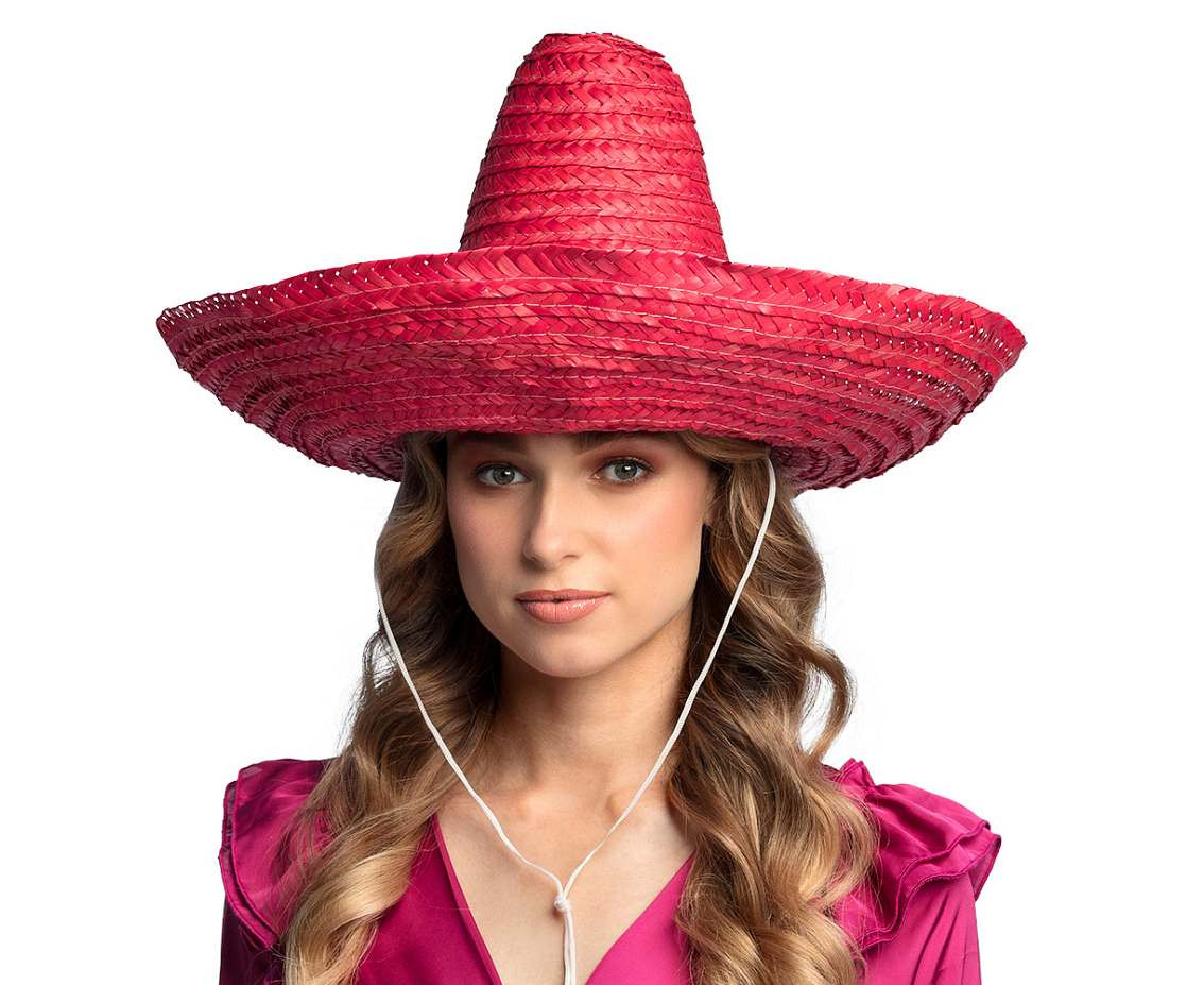 Sombrero hat, red, 49 cm