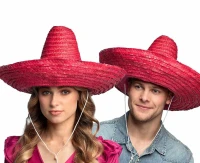 Sombrero hat, red, 49 cm