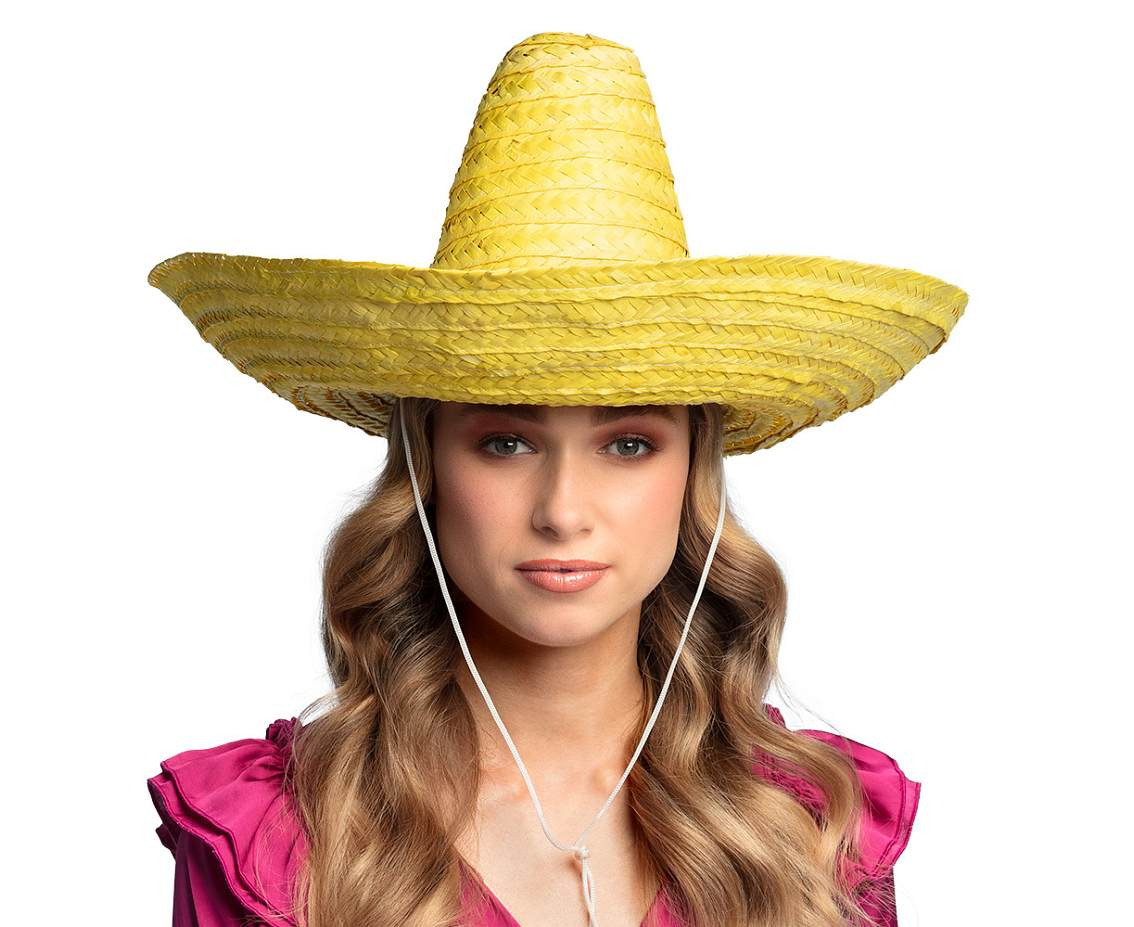 Sombrero hat, yellow, 49 cm