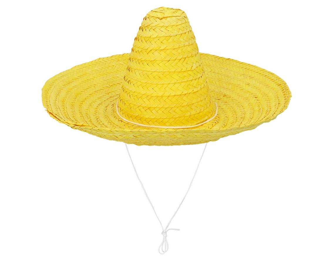 Sombrero hat, yellow, 49 cm