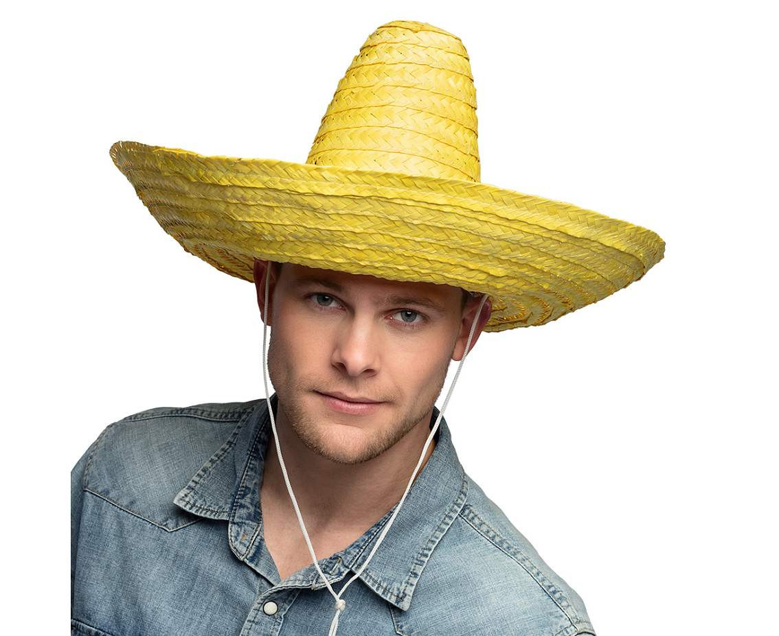 Sombrero hat, yellow, 49 cm