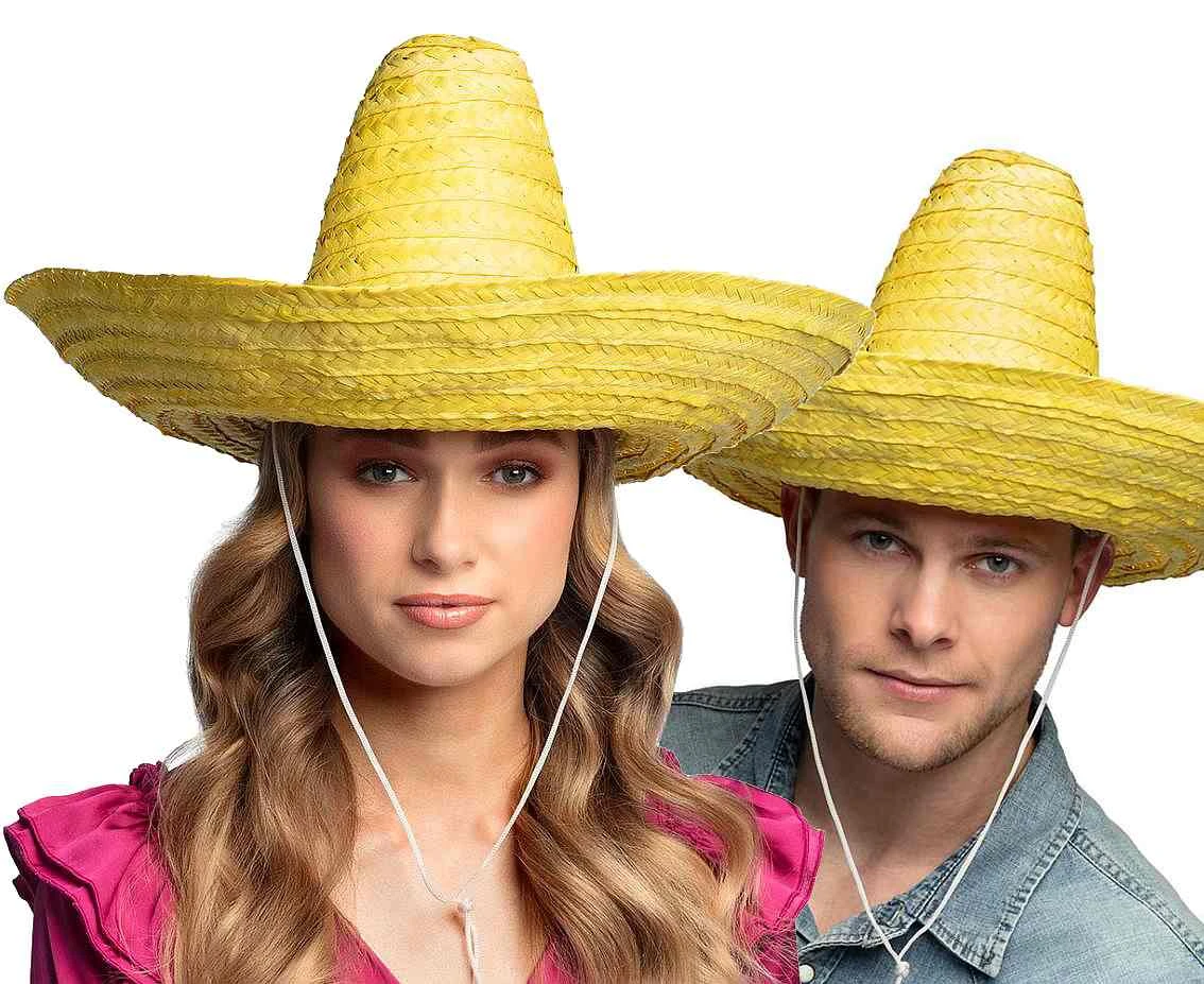 Sombrero hat, yellow, 49 cm