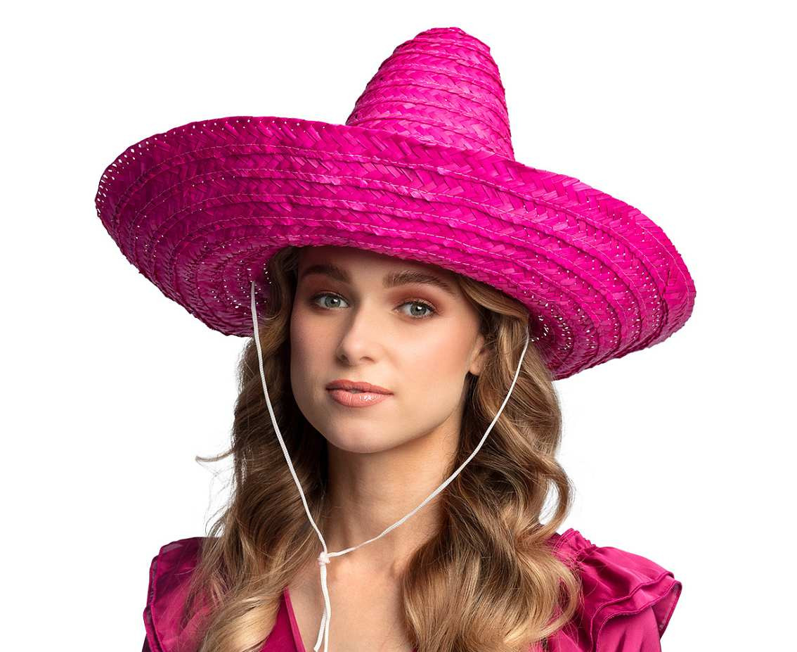 Sombrero hat, pink, 49 cm