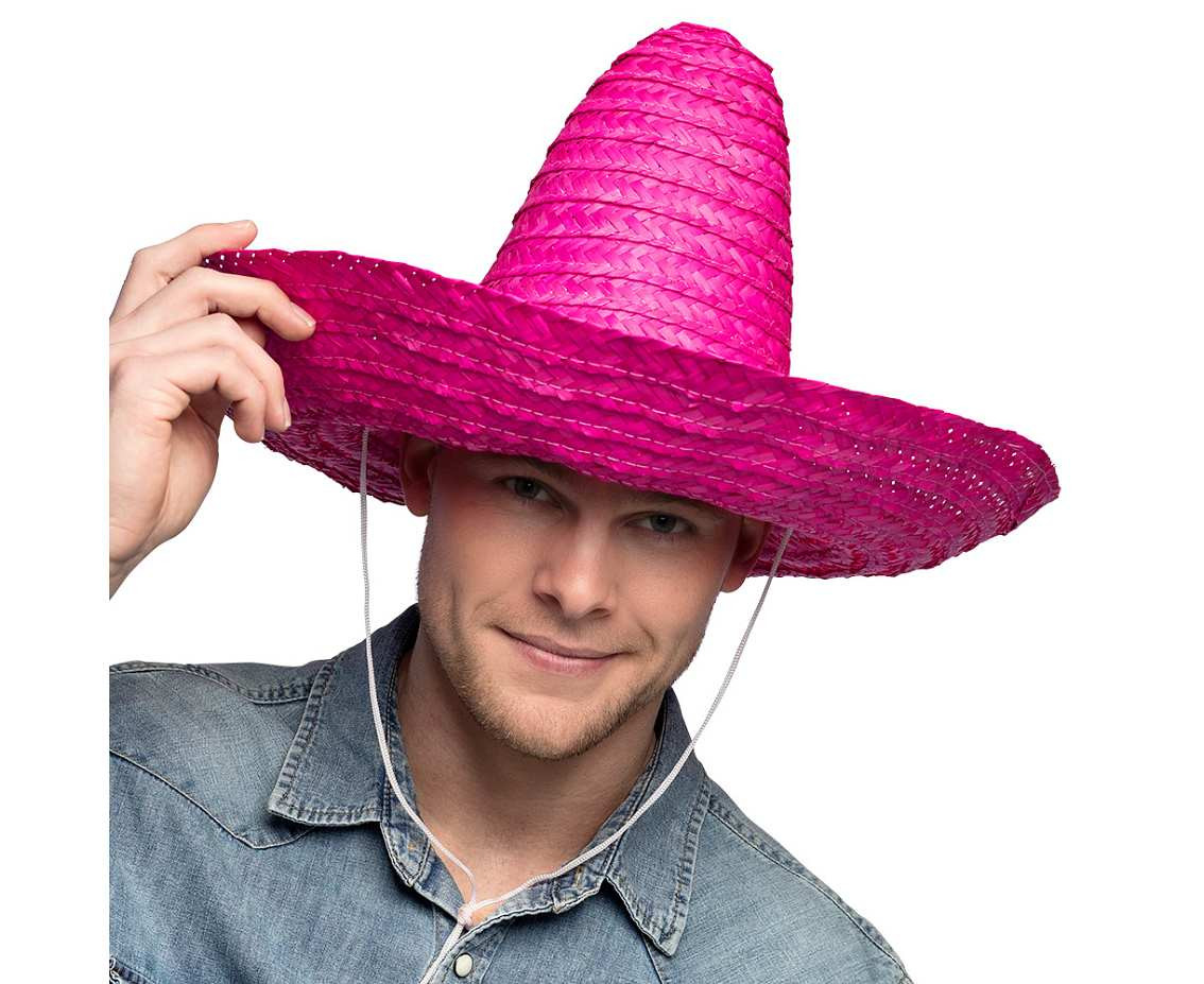 Sombrero hat, pink, 49 cm