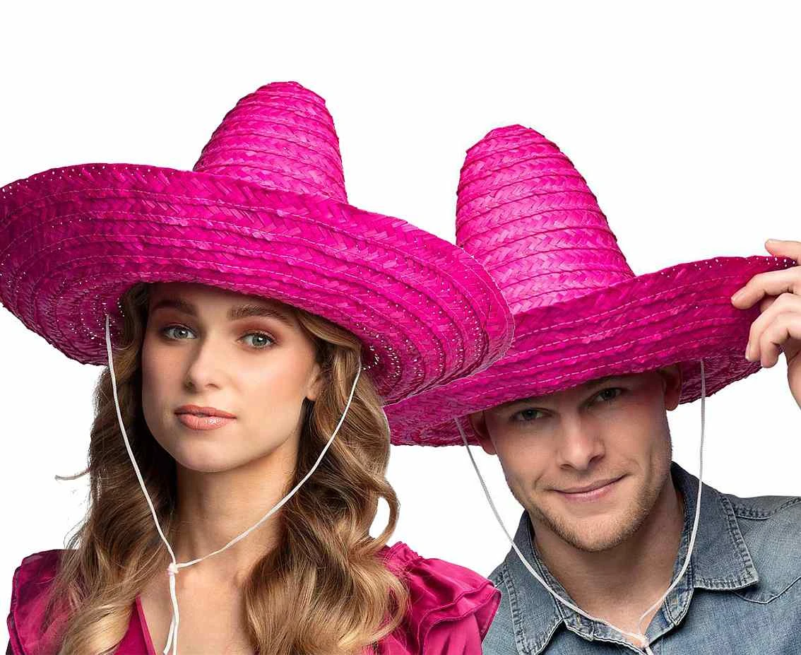 Sombrero hat, pink, 49 cm