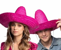 Sombrero hat, pink, 49 cm