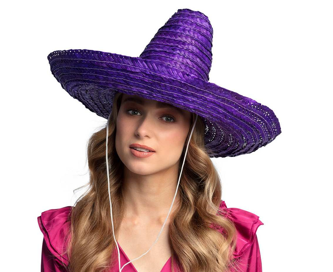 Sombrero hat, purple, 49 cm