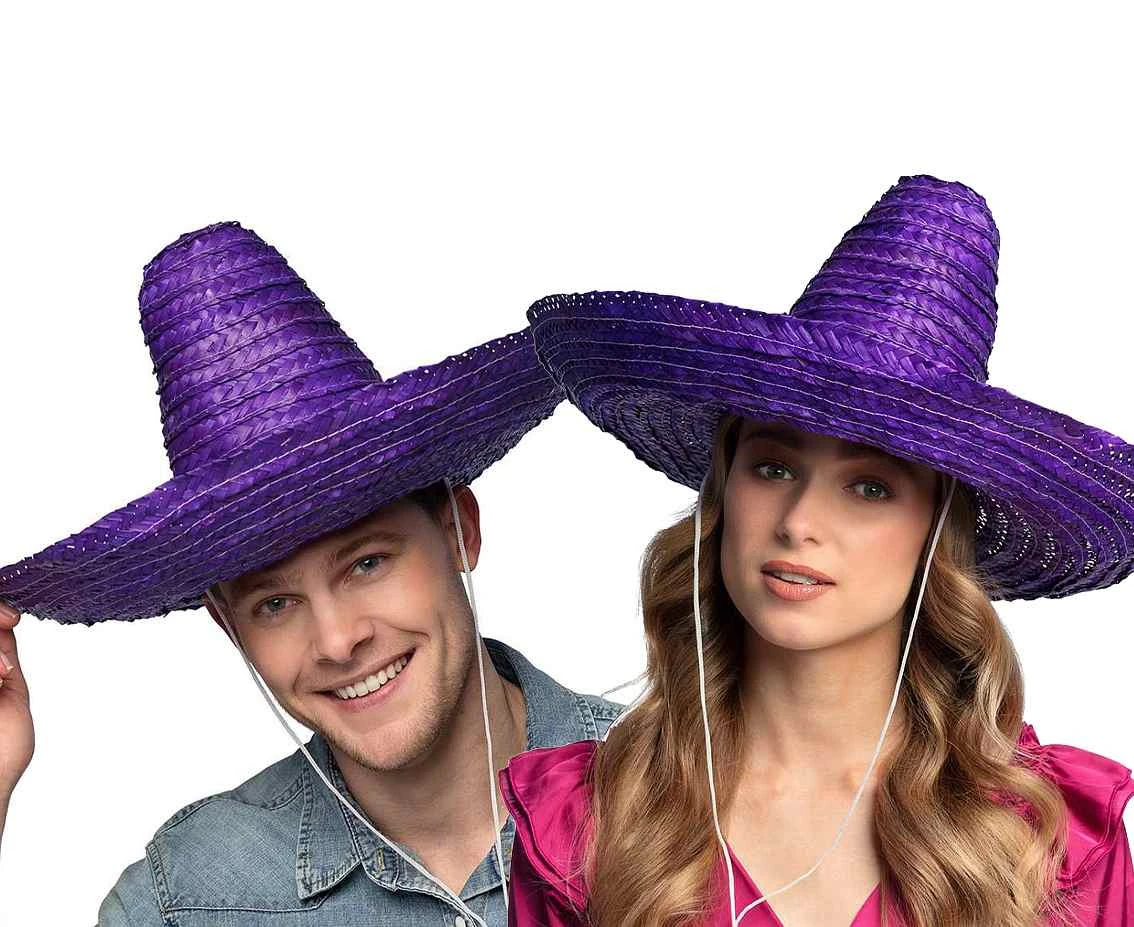 Sombrero hat, purple, 49 cm