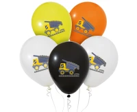 Construction balloons, pastel, 12"/ 5pcs