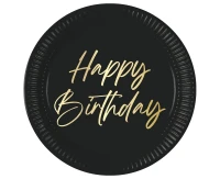 Paper plates Elegant Happy Birthday, Decorata, FSC, 23 cm, 8 pcs