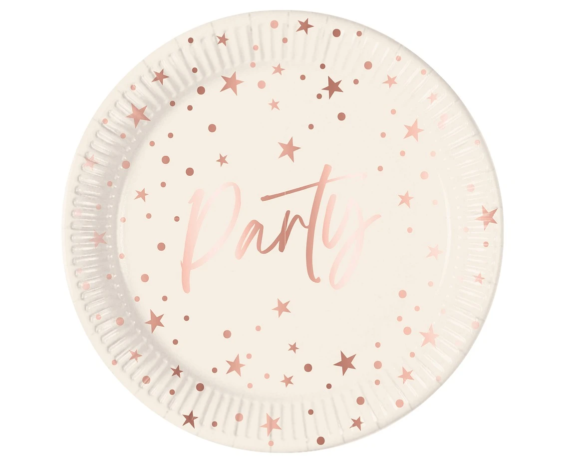 Paper plates Rose Gold Party, Decorata, FSC, 23 cm, 8 pcs