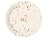 Paper plates Rose Gold Party, Decorata, FSC, 23 cm, 8 pcs