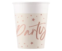 Paper cups Rose Gold Party, Decorata, FSC, 200 ml, 8 pcs