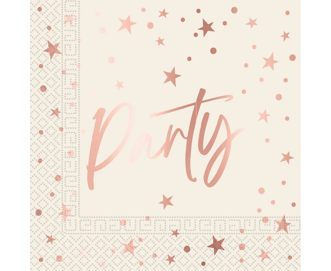 Paper napkins Rose Gold Party , Decorata, FSC, 33 x 33 cm, 20 pcs