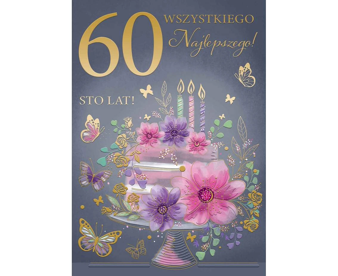 Greeting card  A5 60 Birthday, 1 pc