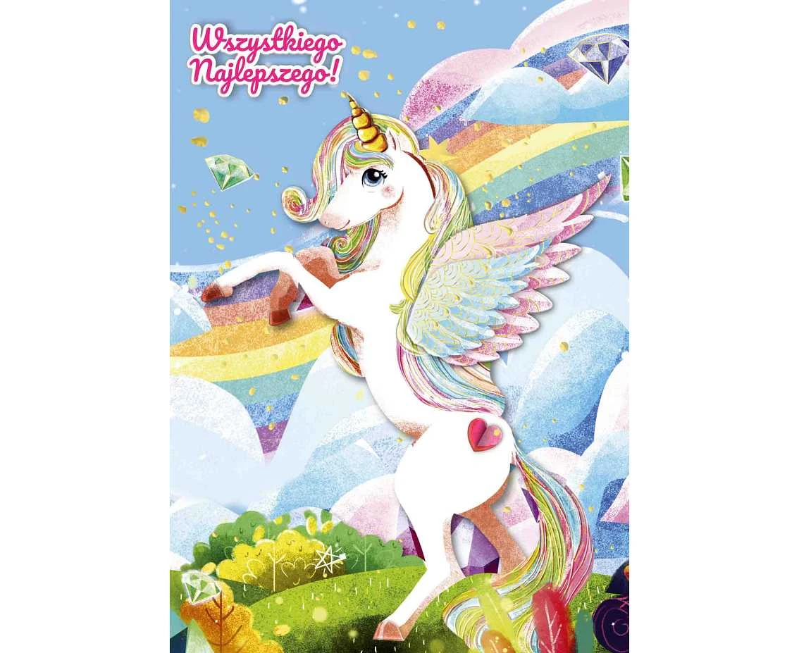 Greeting card  A5 UNICORN WITH HEART, 1 pc