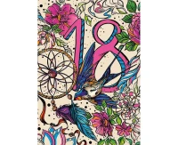 Greeting card  A5 NEON 18 GIRL, 1 pc
