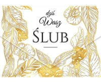 Greeting card  A5 Wedding Gold Leaves, 1 pc
