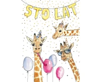 Greeting card  A5 Giraffe,  1 pc