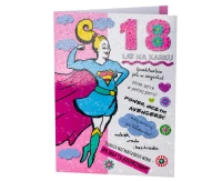 Greeting card  B6 18th Girl,  1 pc