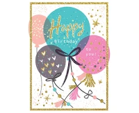 Greeting card  B6 Balloon Glitter,  1 pc
