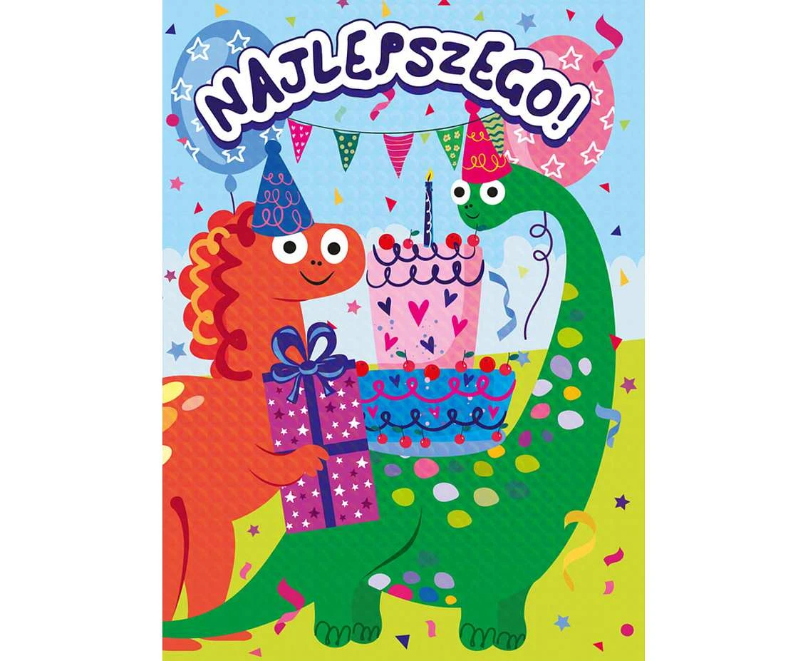 Greeting card  B6 Dinosaur,  1 pc