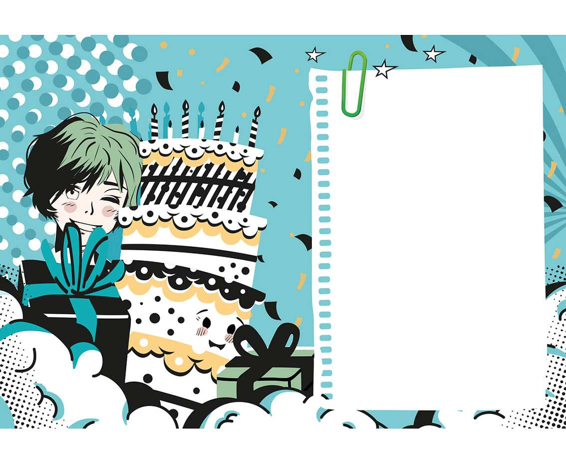 Greeting card  B6 Manga,  1 pc