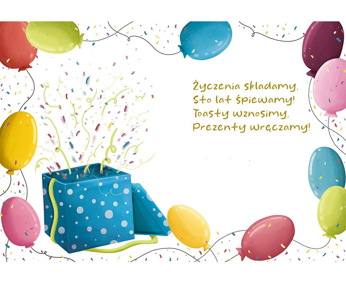 Greeting card  B6 Gift with balloons,  1 pc