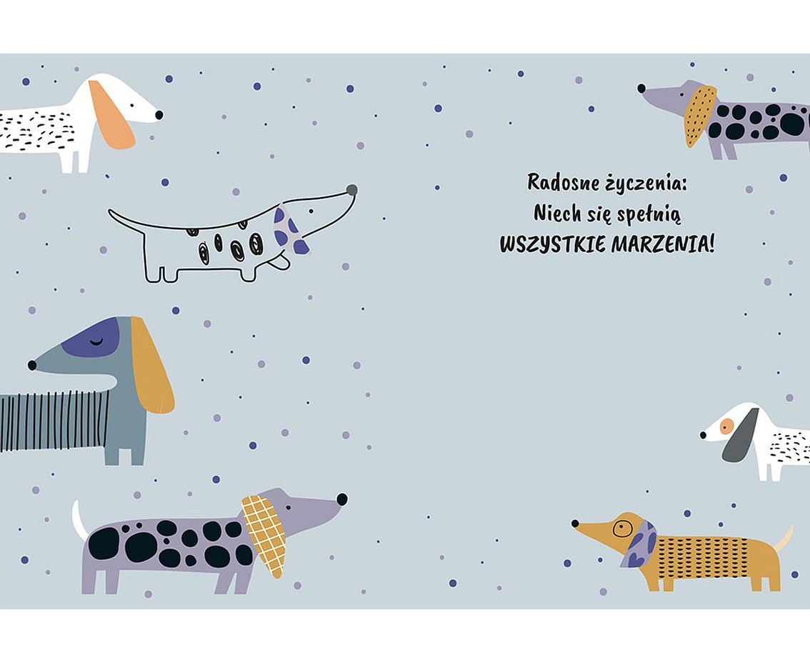 Greeting card  B6 Grey Dogs,  1 pc EOL