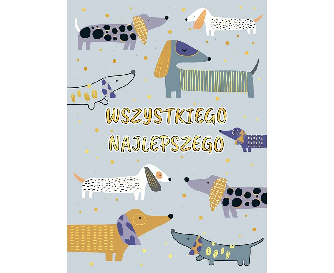Greeting card  B6 Grey Dogs,  1 pc EOL