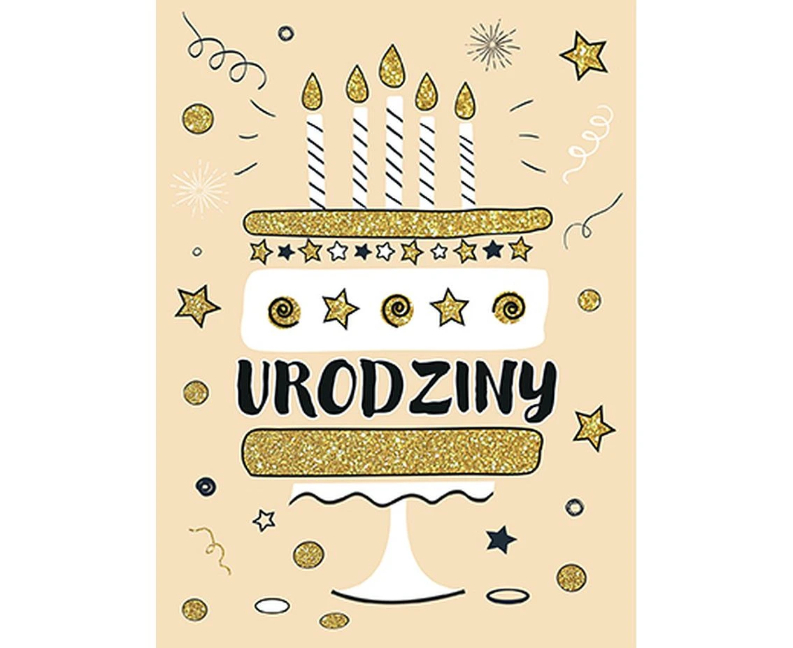 Greeting card  B6 Cake Glitter,  1 pc