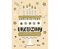 Greeting card  B6 Cake Glitter,  1 pc