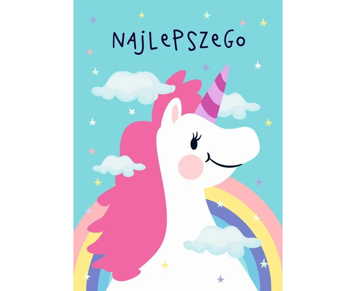 Greeting card  B6 Unicorn,  1 pc