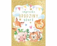 Greeting card  B6 Birthday ANIMALS,  1 pc