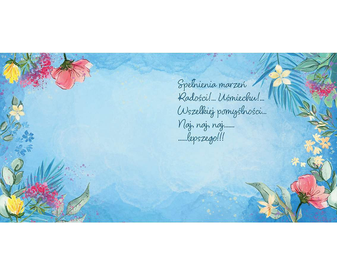 Greeting card KW Balloon with flowers,  1 pc