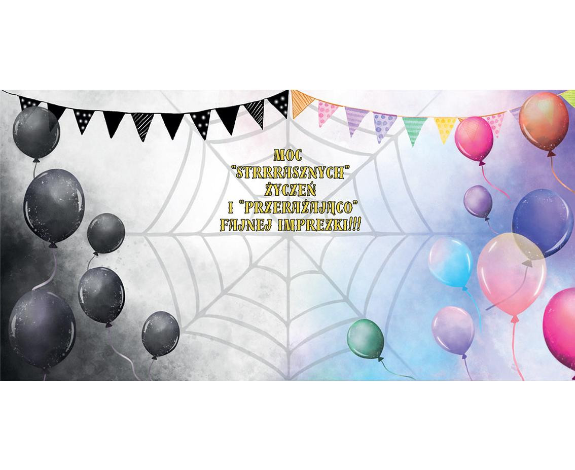 Greeting card KW with black balloons,  1 pc EOL