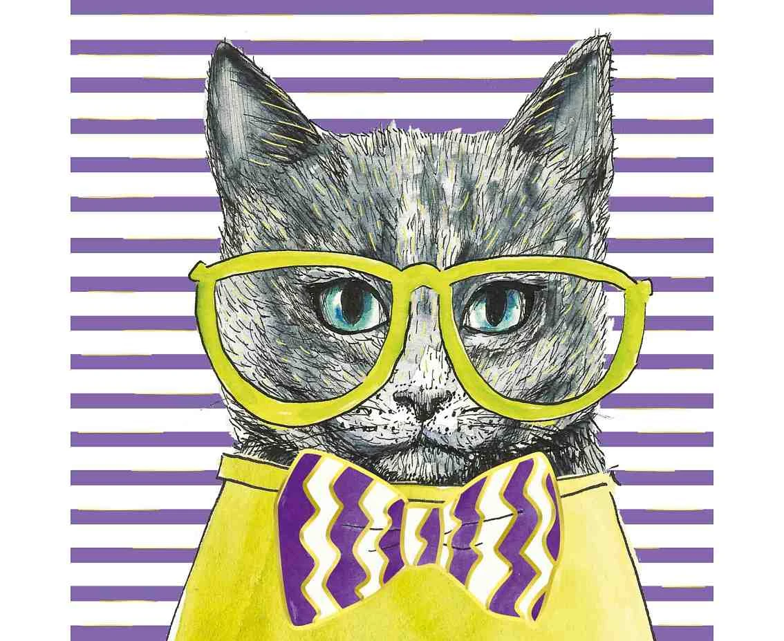 Greeting card KW Cat,  1 pc